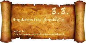 Bogdanovics Bogdán névjegykártya
